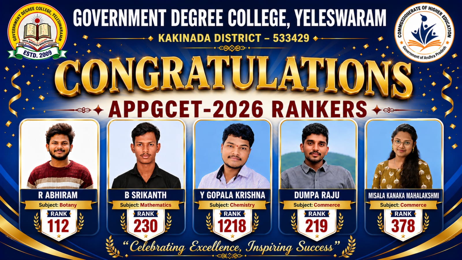 APPGCET-26 RANKERS